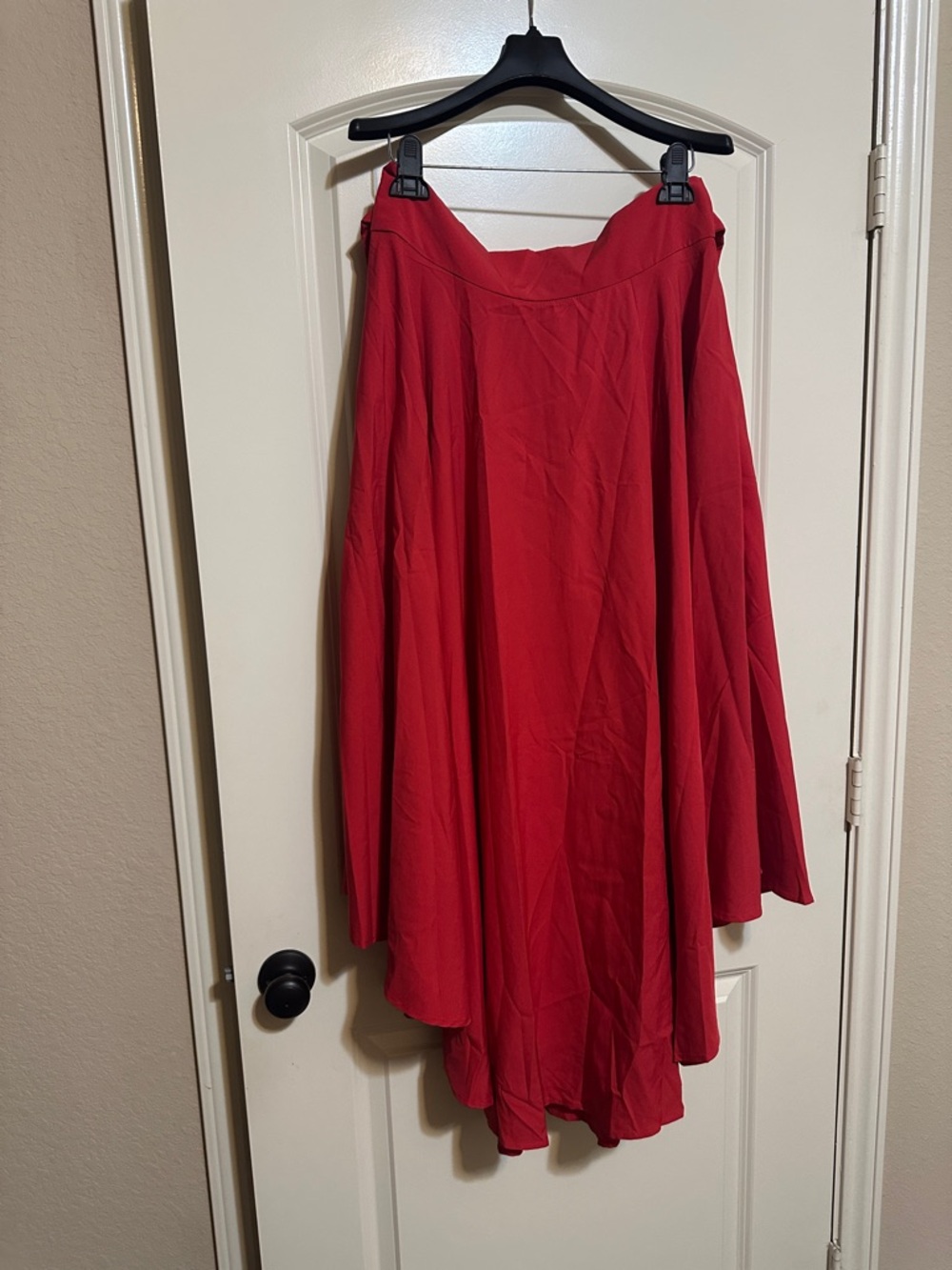 SHEIN Asymmetrical Red Flowy Skirt